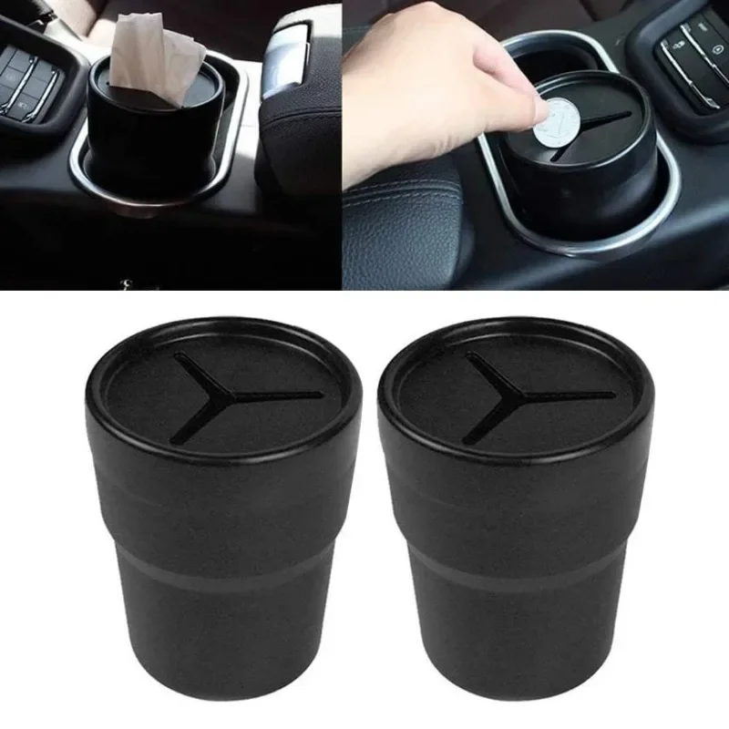 Waterproof Car Trash Can With Lid - 뚜껑이 있는 미니형 차량용 쓰레기통 2개