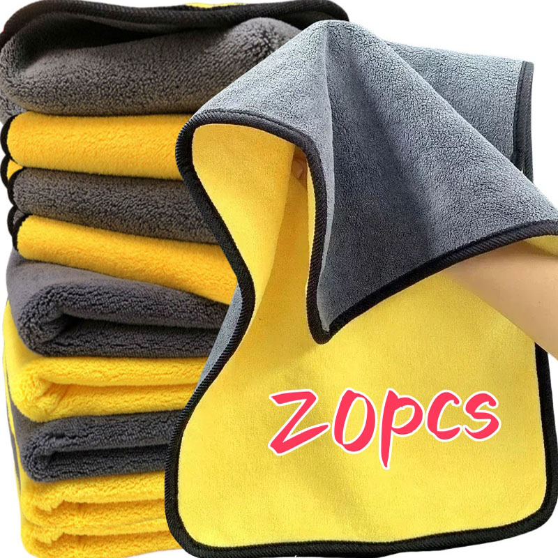 Microfiber Car Drying Towel Super Absorbent - 두꺼운 극세사 천, 이중 레이어 세차