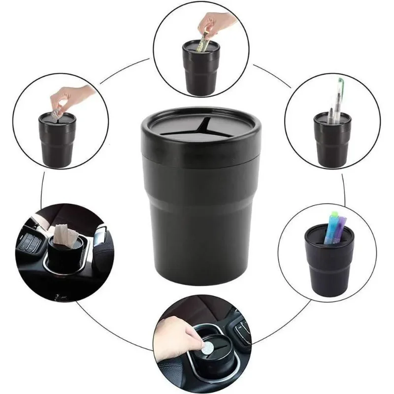 뚜껑이 있는 미니형 차량용 쓰레기통 2개 세트, 누수  - Waterproof Car Trash Can With Lid 리뷰 및 가격