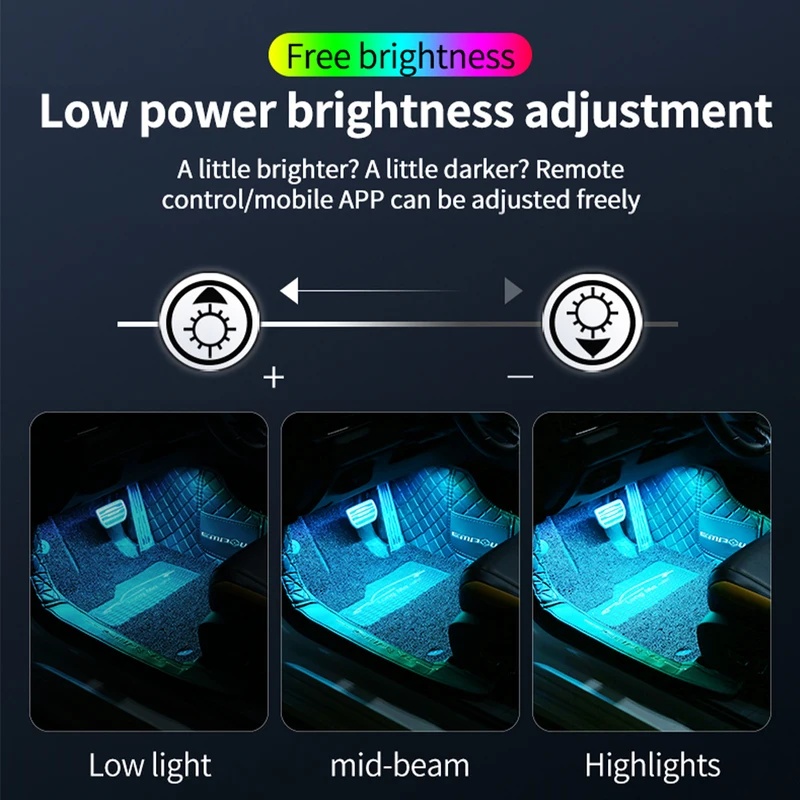 네온 LED 차량용 실내 엠비언트 풋 스트립 조명, 후 - Led Ambient Interior Car Lights App Control 리뷰 및 가격