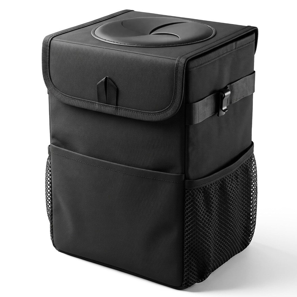뚜껑이 달린 접이식 차량용 쓰레기통, 수납 포켓, 차량 - Waterproof Car Trash Can With Lid 리뷰 및 가격